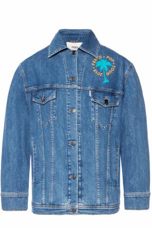 Logo-embroidered denim jacket, zdjęcie 1 Logo-embroidered denim jacket od Fendi
